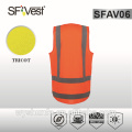 Polyester Reflective Safety Vest with chest pocket and ID pocket